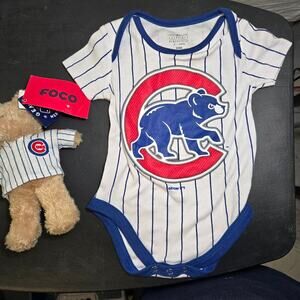 NWT Chicago Cubs Javier Baez infant 3-6 month Onesie and Plush Bear